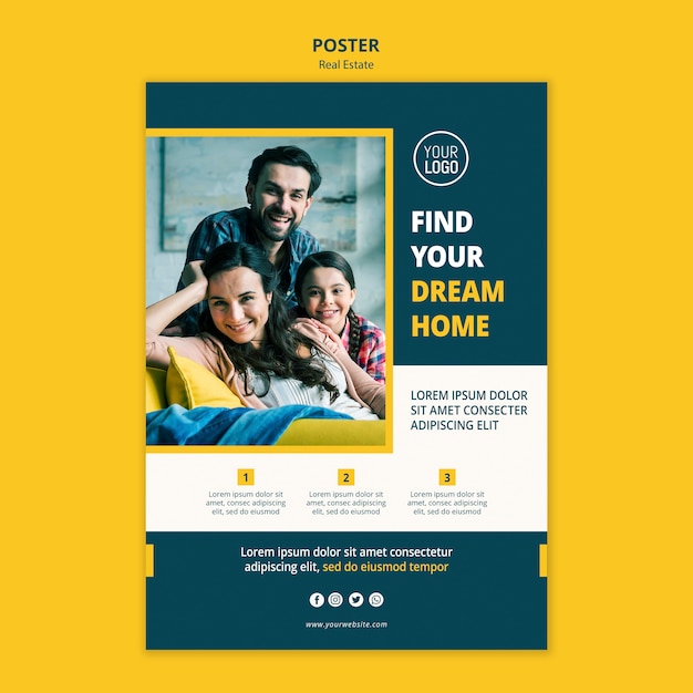 Real estate poster template