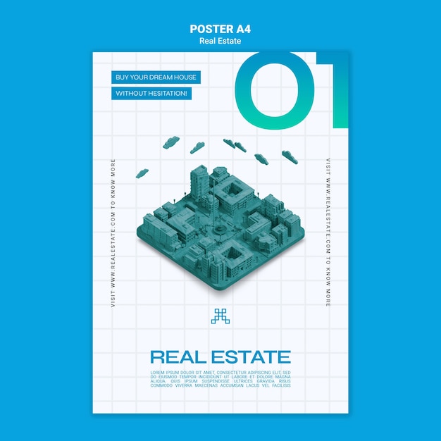 Free PSD real estate  poster template