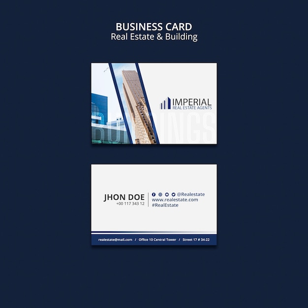 Free PSD real estate project business card template