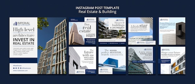 Free PSD real estate project instagram posts template