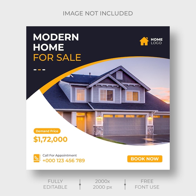 Real estate social media or instagram post banner template