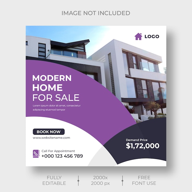 Free PSD real estate social media or instagram post banner template