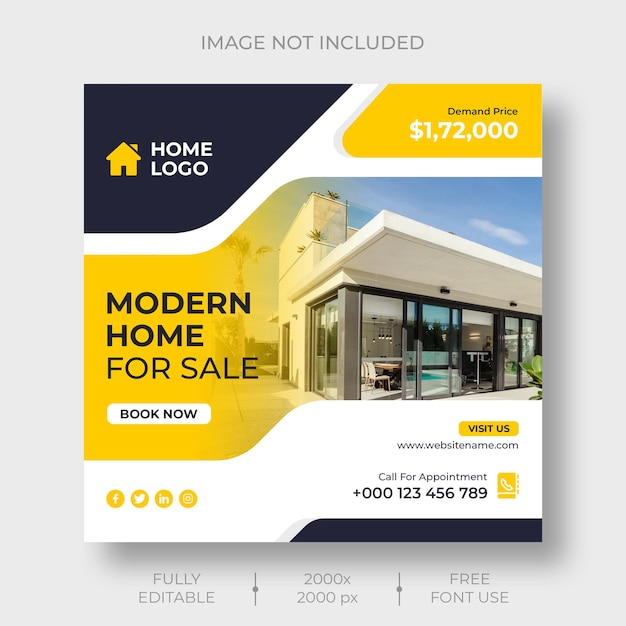 Real estate social media or instagram post banner template