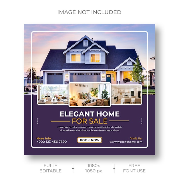 Real estate social media Instagram post and banner template