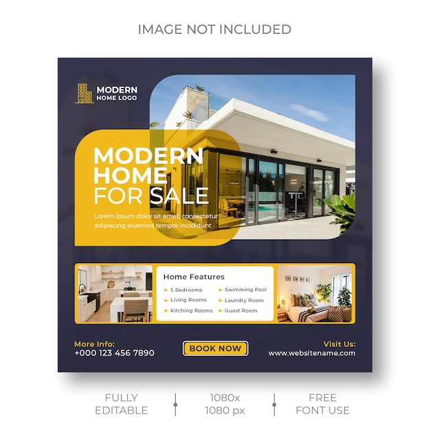 Real estate social media Instagram post and banner template