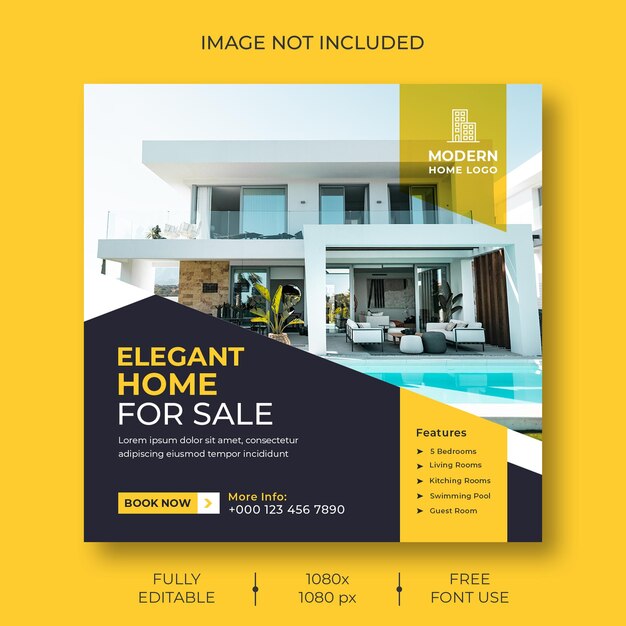 Real estate social media Instagram post and banner template