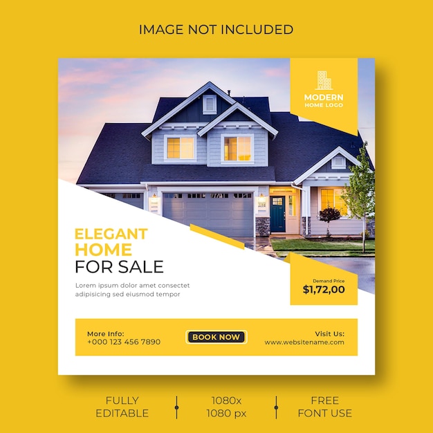 Real estate social media Instagram post and banner template