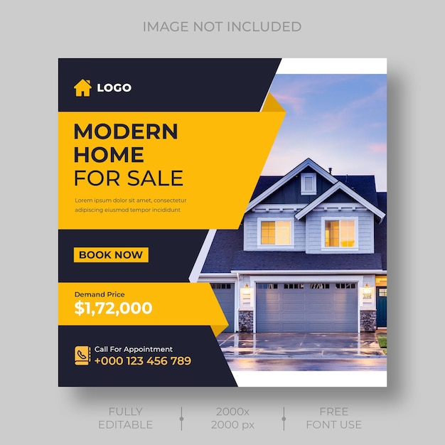 Real estate social media or instagram post template