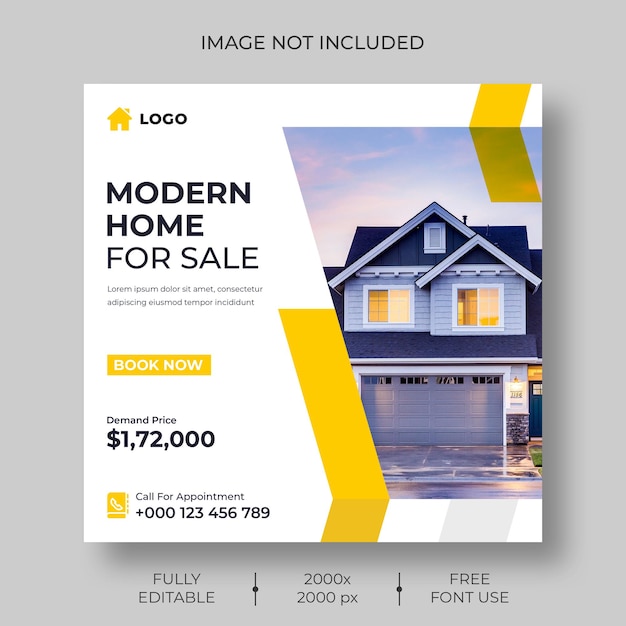 Free PSD real estate social media or instagram post template