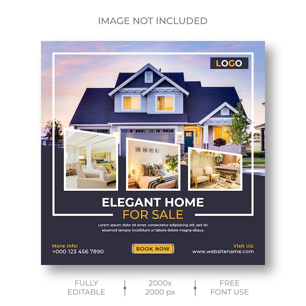 Free PSD real estate social media or instagram post template