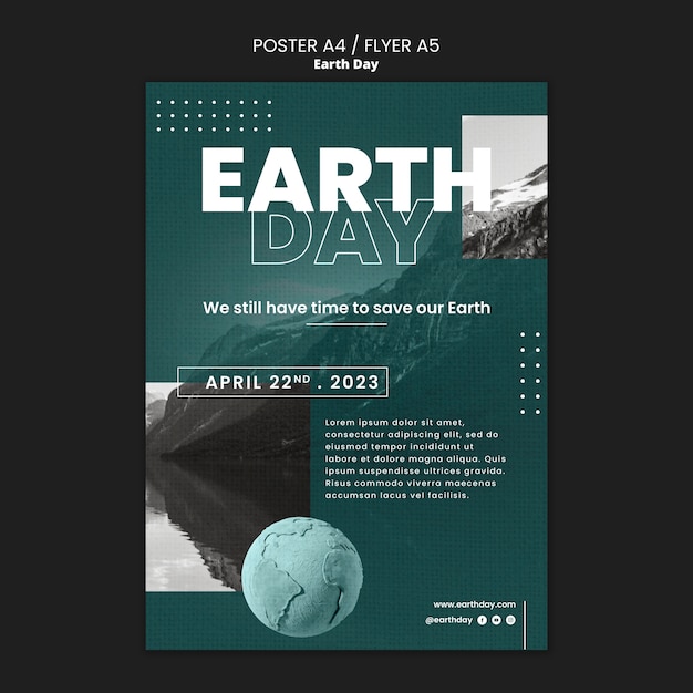 Free PSD realist earth day template design