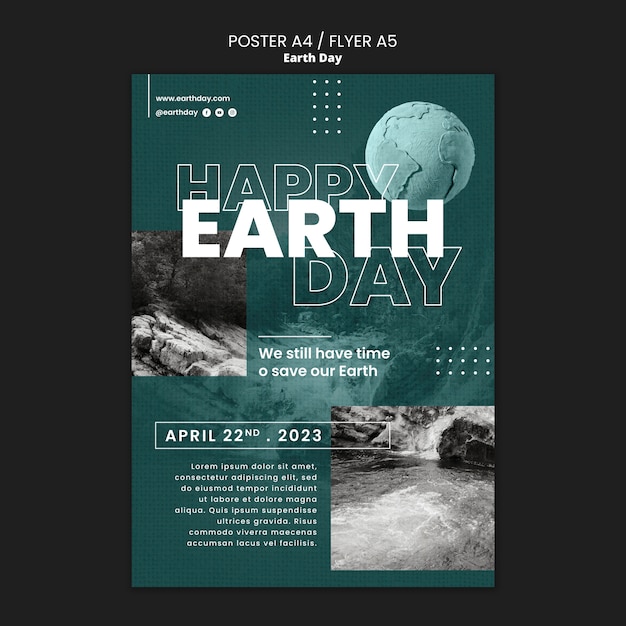 Free PSD realist earth day template design