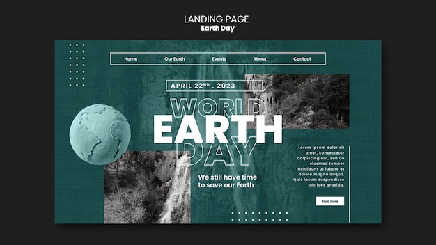 Free PSD realist earth day template design