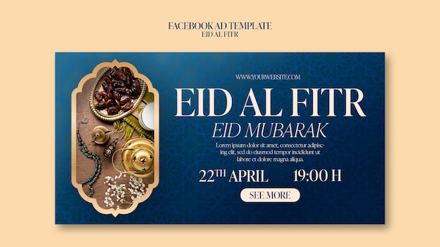 Free PSD realist eid al-fitr template design