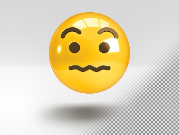 Free PSD realistic 3d emoji with awkward surprise gesture