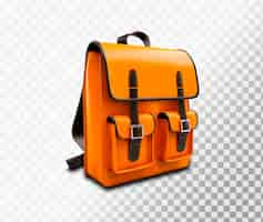 Free PSD realistic 3d insulated school backpack on a transparent background