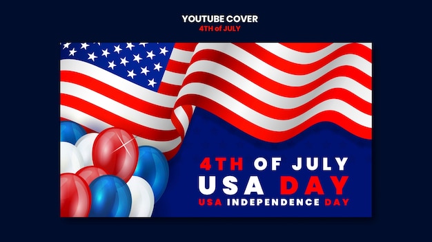 Free PSD realistic 4th of july template design