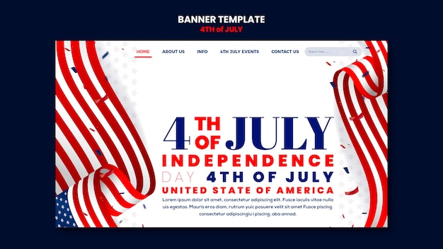 Free PSD realistic 4th of july template design