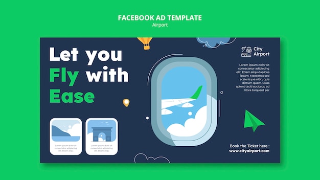 Free PSD realistic airport concept facebook template