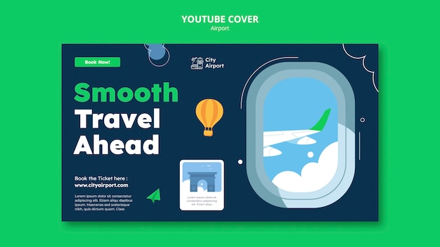 Free PSD realistic airport concept youtube cover