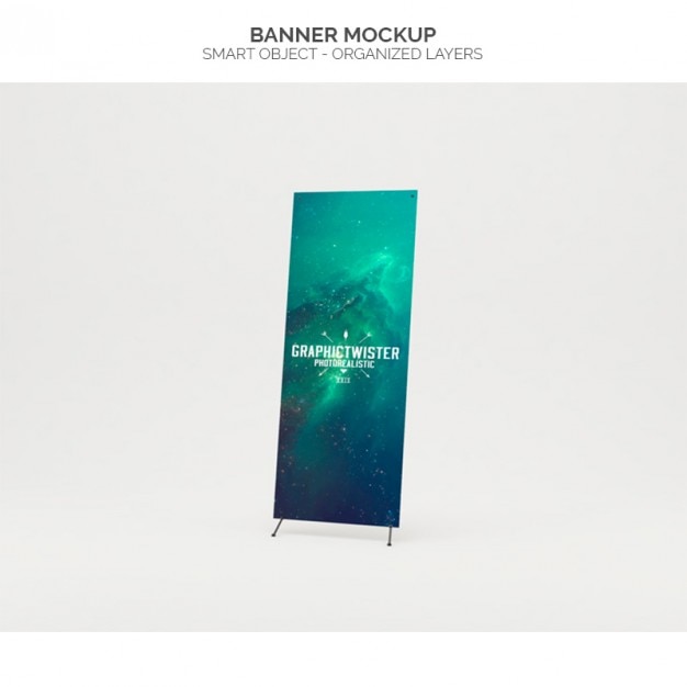 Free PSD realistic banner mock up