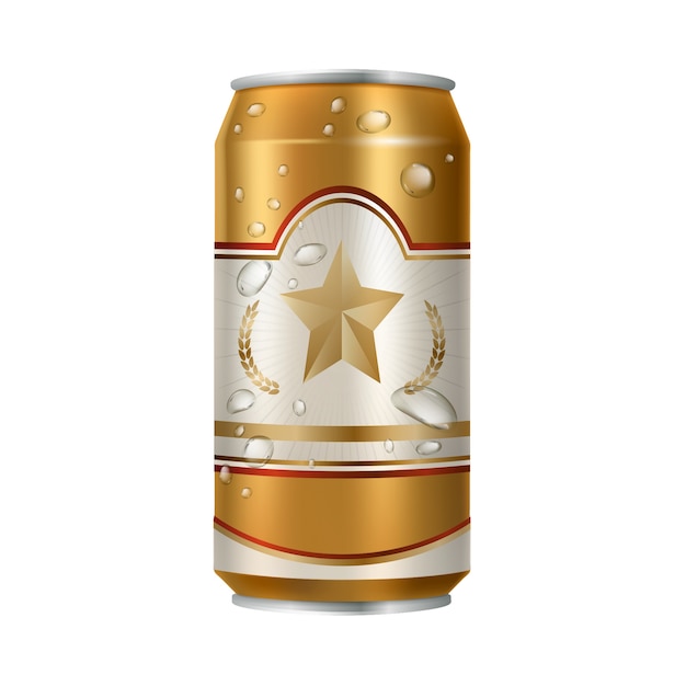 Free PSD realistic beer can illustration