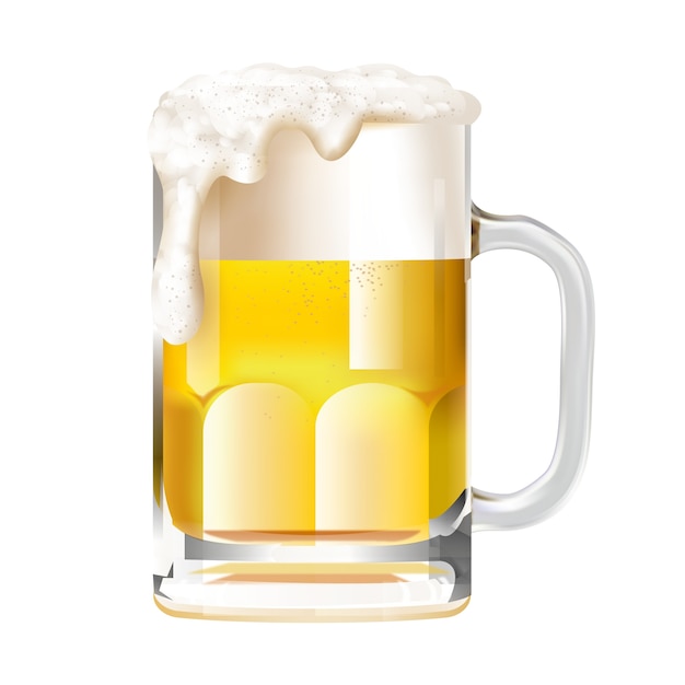 Free PSD realistic beer mug illustration