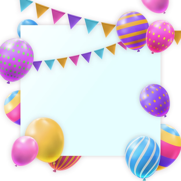 Free PSD realistic birthday design elements