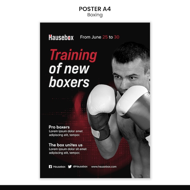 Free PSD realistic boxing template