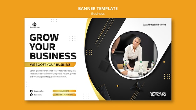 Free PSD realistic business banner design template