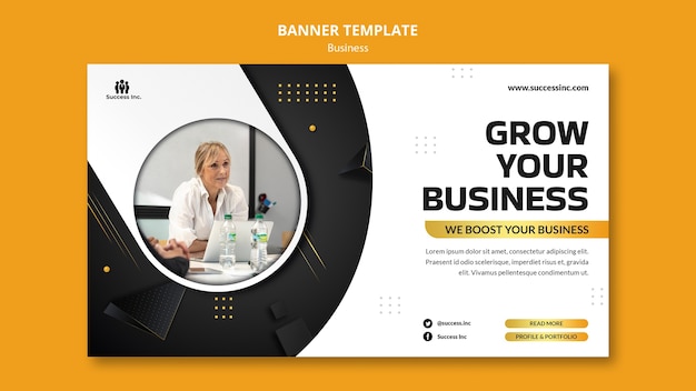 Realistic business banner design template