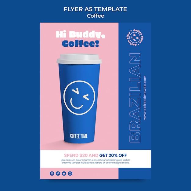 Realistic coffee poster template design