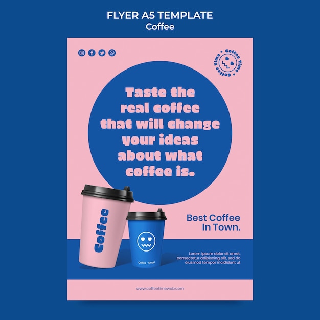 Free PSD realistic coffee poster template design