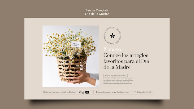 Free PSD realistic dia de la madre banner template