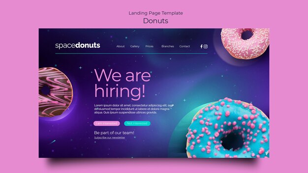 Realistic donuts design template