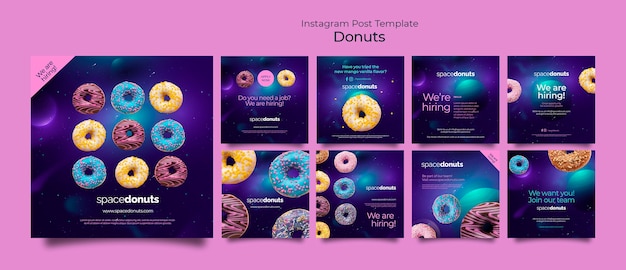 Free PSD realistic donuts design template