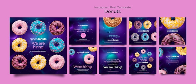 Free PSD realistic donuts design template