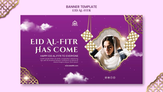 Realistic eid al-fitr design template