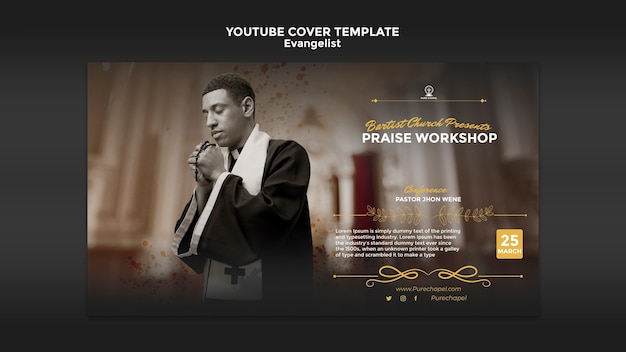 Free PSD realistic evangelist design template