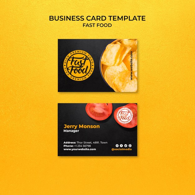 Realistic fast food template design