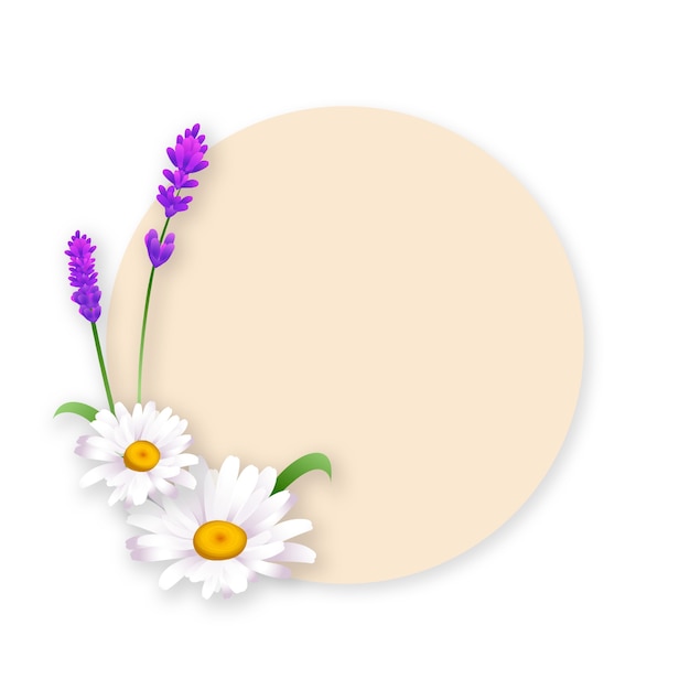 Free PSD realistic flower frame element isolated