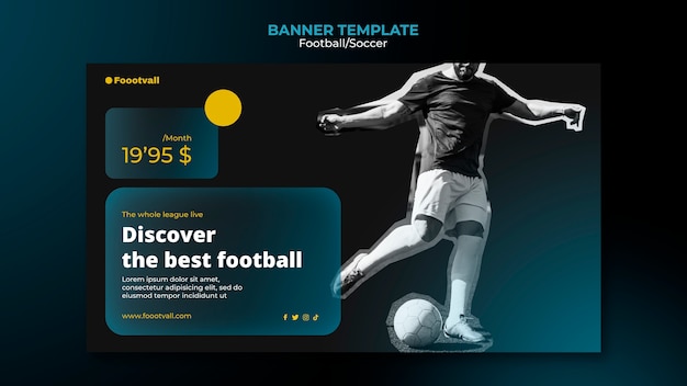 Free PSD realistic football banner design template