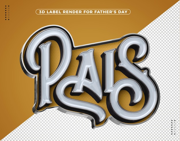 Realistic gold Father's Day 3d logo for compositions