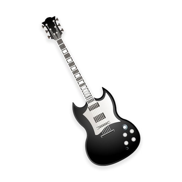 Free PSD realistic guitar illustration isolated