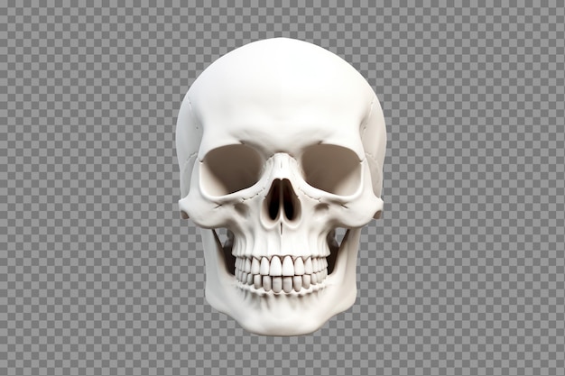 Realistic isolated skull on transparent background