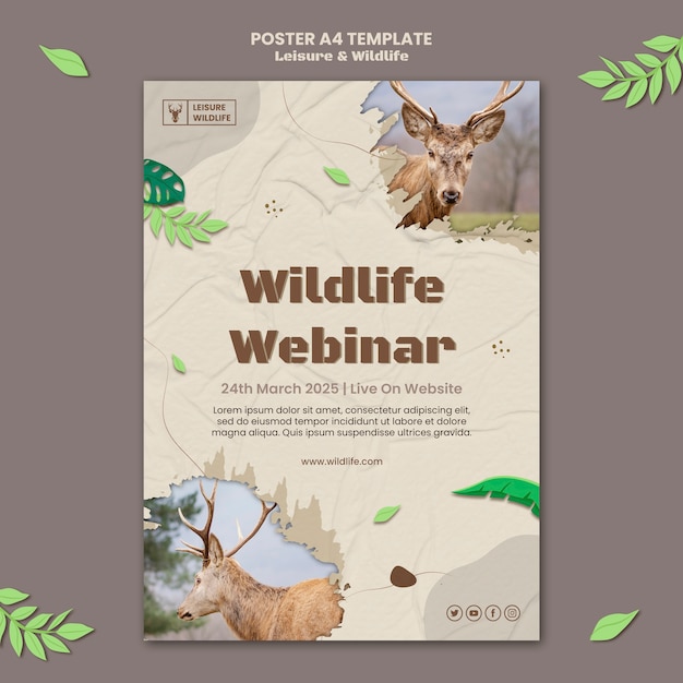 Free PSD realistic leisure and wildlife template