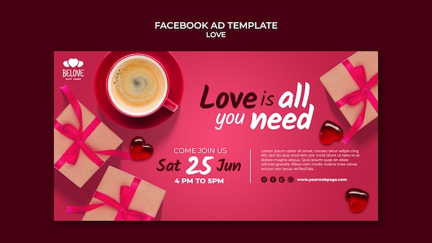 Free PSD realistic love template design