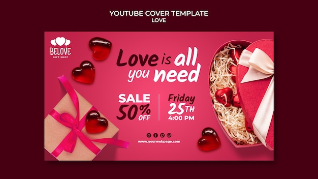 Free PSD realistic love template design