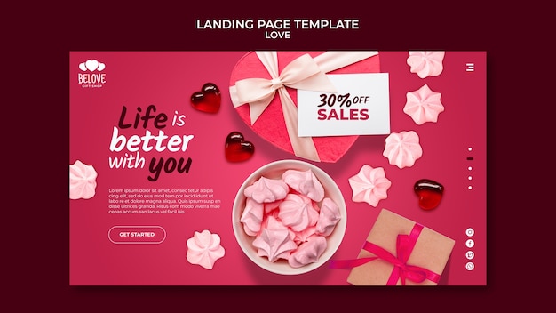 Free PSD realistic love template design