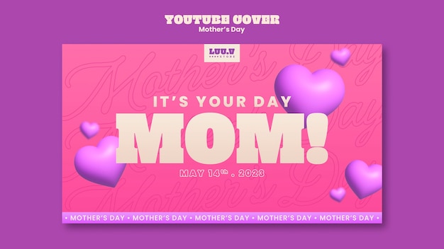 Free PSD realistic mother's day celebration youtube cover